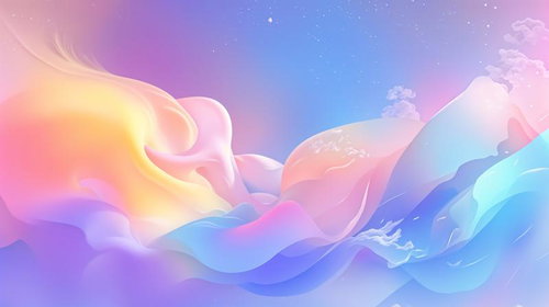 なめらかに溶け合うパステルカラーの抽象的流体アート