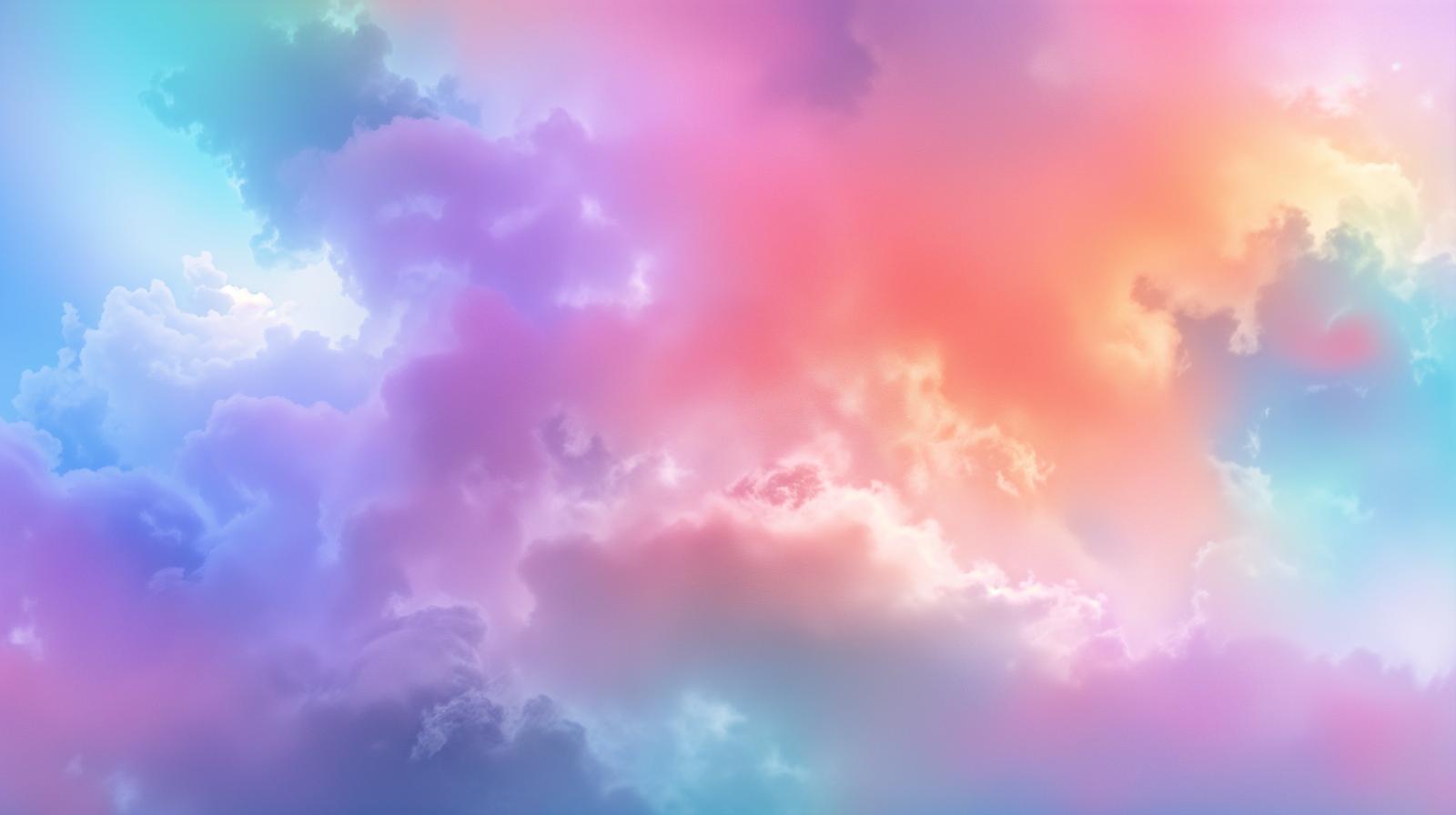 パステルカラーでグラデーションした雲の背景