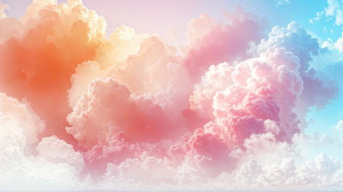 カラフルなグラデーションの積雲