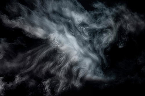 黒背景と薄い煙