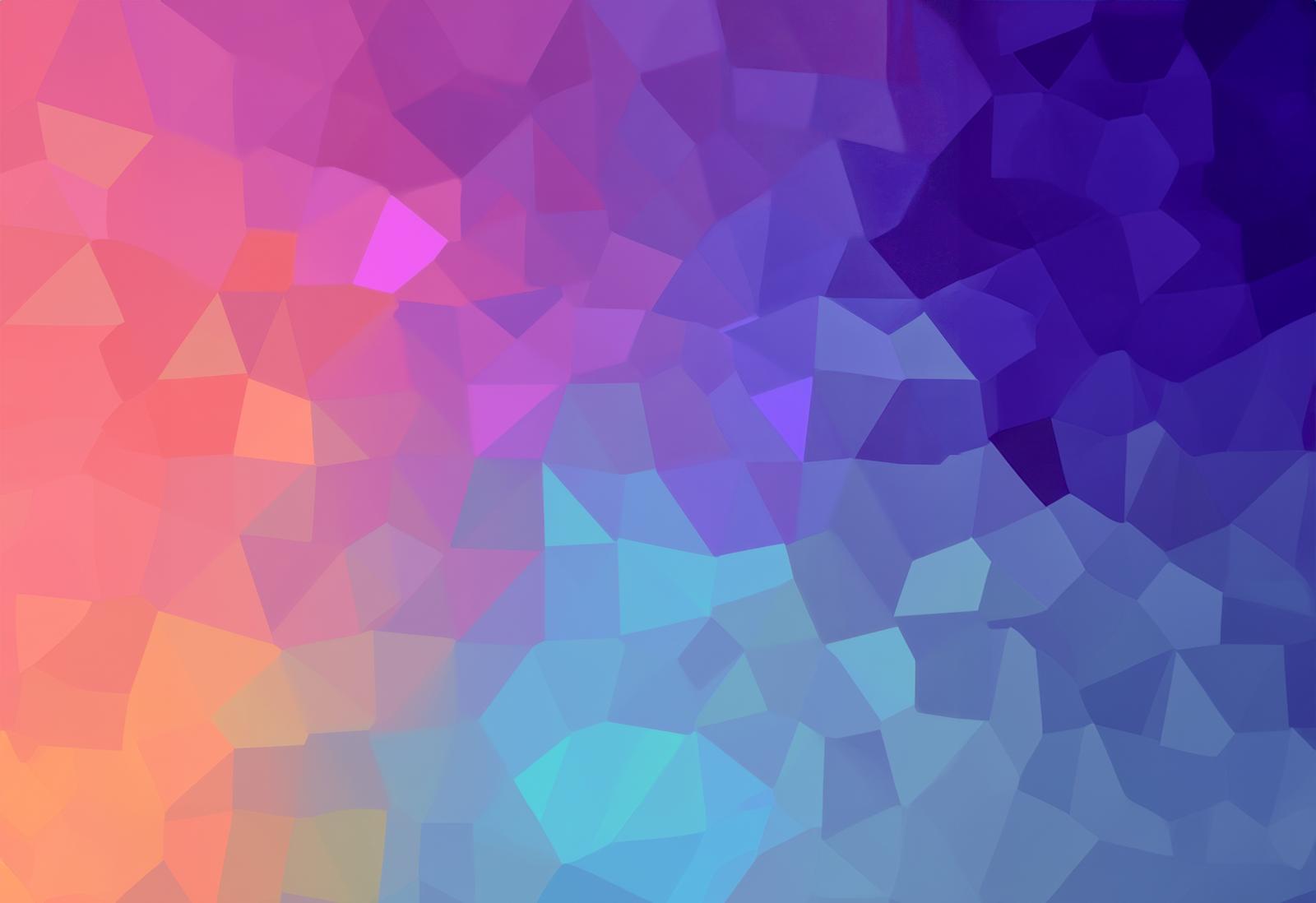 ピンクから青へのグラデーションで構成された立体的な幾何学模様