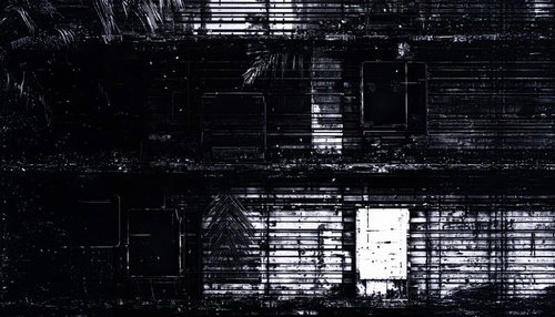 廃工場の壁面に刻まれた時の痕跡と風化した鉄骨