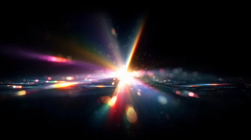 虹色光線によるレンズフレア効果