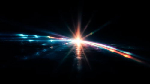 黒背景を照らす虹色のきらめき