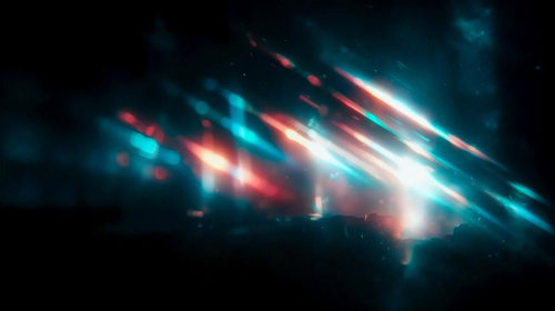 斜めに走る複数の鮮やかな光線