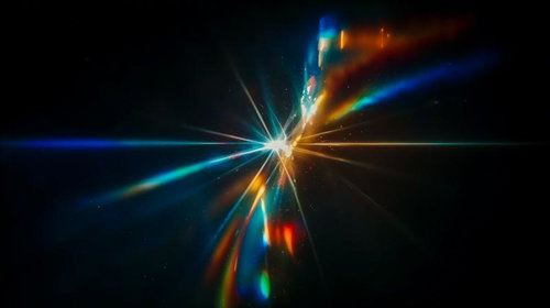 放射状に広がる鮮やかな光