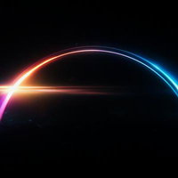 夜明けの光跡の写真