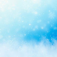 静寂の青い雪景色 〜雪の結晶舞う空の幻想〜の写真