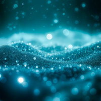 青く光る粒子と砂のエフェクト背景のAI画像