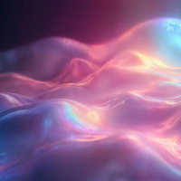 波打つ光沢のある抽象的な曲面のAI画像