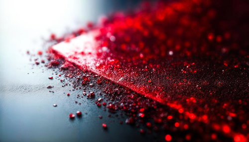 Shattered Red Crystal Particles on Dark Surface — Free Abstract Image