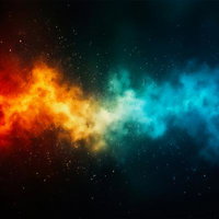 カラフルな煙が広がる抽象背景のAI画像