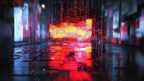 デジタルノイズが走る画面