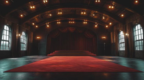 青空に映える満開の桜と風に舞う花弁が舞い散る春の情景