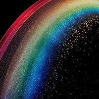 粒子で描いた七色のレインボーの写真