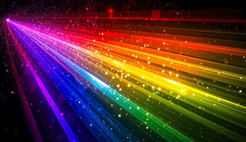 放射状に広がる七色の光