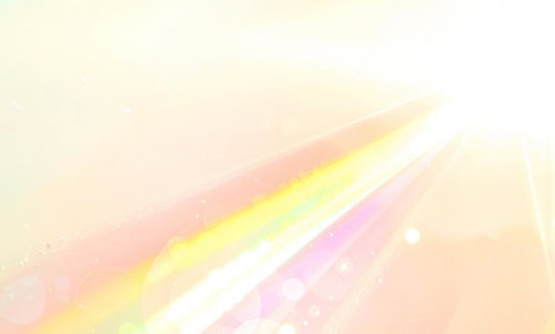 虹色の光が優しく差し込む夢幻的な空間背景