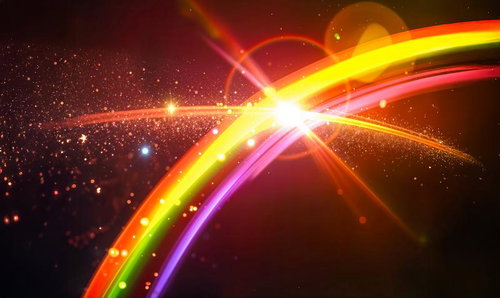 虹色の光跡が交差する瞬間