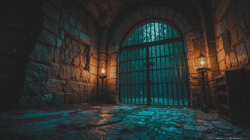 鉄格子と石壁に囲まれた静かな監房