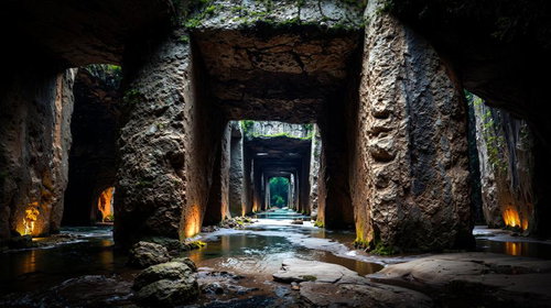 太古の自然が創り出す荘厳な岩の回廊