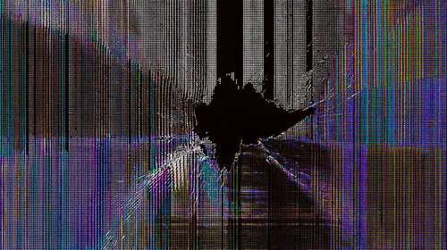 ディスプレイ破損による液晶画面のひび割れと表示不具合