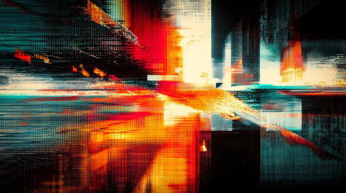 光とノイズが織り成す仮想都市の黎明