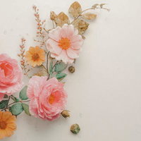 水滴をまとったナチュラルフラワーアートの写真