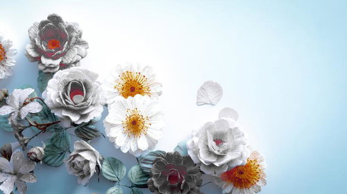 アートフラワーのアレンジメント（モノトーン）