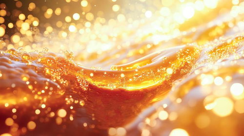 宝石のように煌めく黄金色の水滴