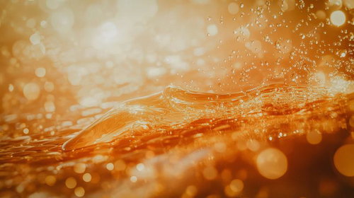 黄金色に染まる滑らかな液体のうねり