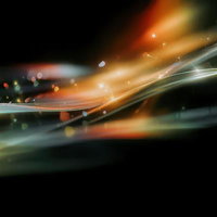 オレンジと白が溶け合う滑らかな光の流れと軌跡の写真