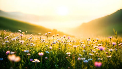 逆光に輝くコスモス草原