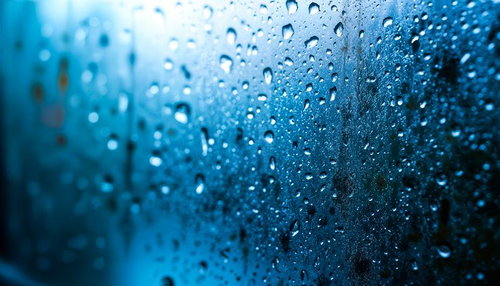 窓ガラスを伝う雨粒