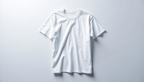 平置きにした白い無地Tシャツ