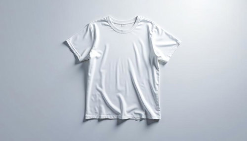 平置きされた白い無地のTシャツ