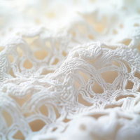 白い繊維が織りなす網目状のテクスチャのAI画像