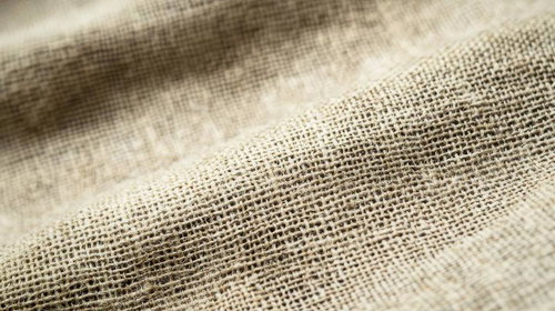 ベージュ系麻布の粗い織り目テクスチャ