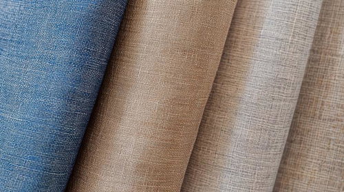 4色の布地を重ねて並べたテキスタイル見本