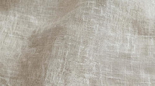 ナチュラルなリネン風生地の織り目と繊維テクスチャー