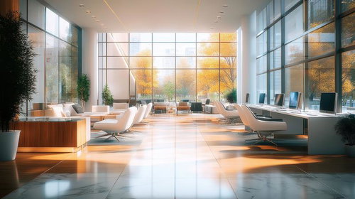 都会の秋を感じる開放的なワークプレイス