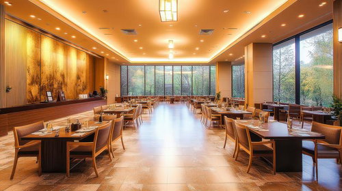 温かみのあるホテルの食事処