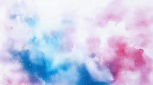青とピンクに滲む水彩のテクスチャー 絵の具の有機的なにじみ