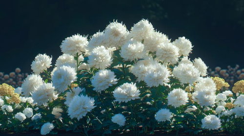菊の供花（白） 斎場の弔花