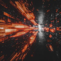 サイバー空間の中心へ突入する瞬間の写真