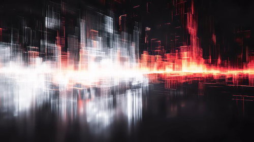 仮想空間の抽象的構図（赤）