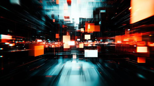 四角いボックスが浮かぶ空間