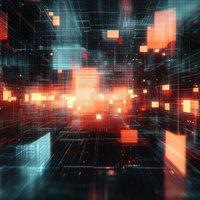 サイバー空間風のデジタルネットワークの写真