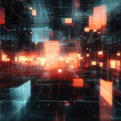 サイバー空間風のデジタルネットワークの写真