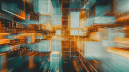 光と影が交わる立体キューブが描くデジタルワールド