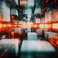 それっぽい空間でダイナミックでスピード感ある雰囲気の写真